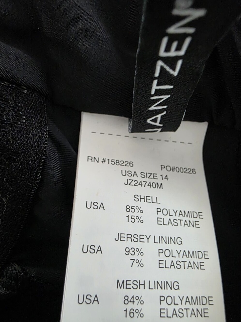 Jantzen Floral Fantasy Layla Black Floral Cross Back Swimsuit 14 - Picture 5 of 5